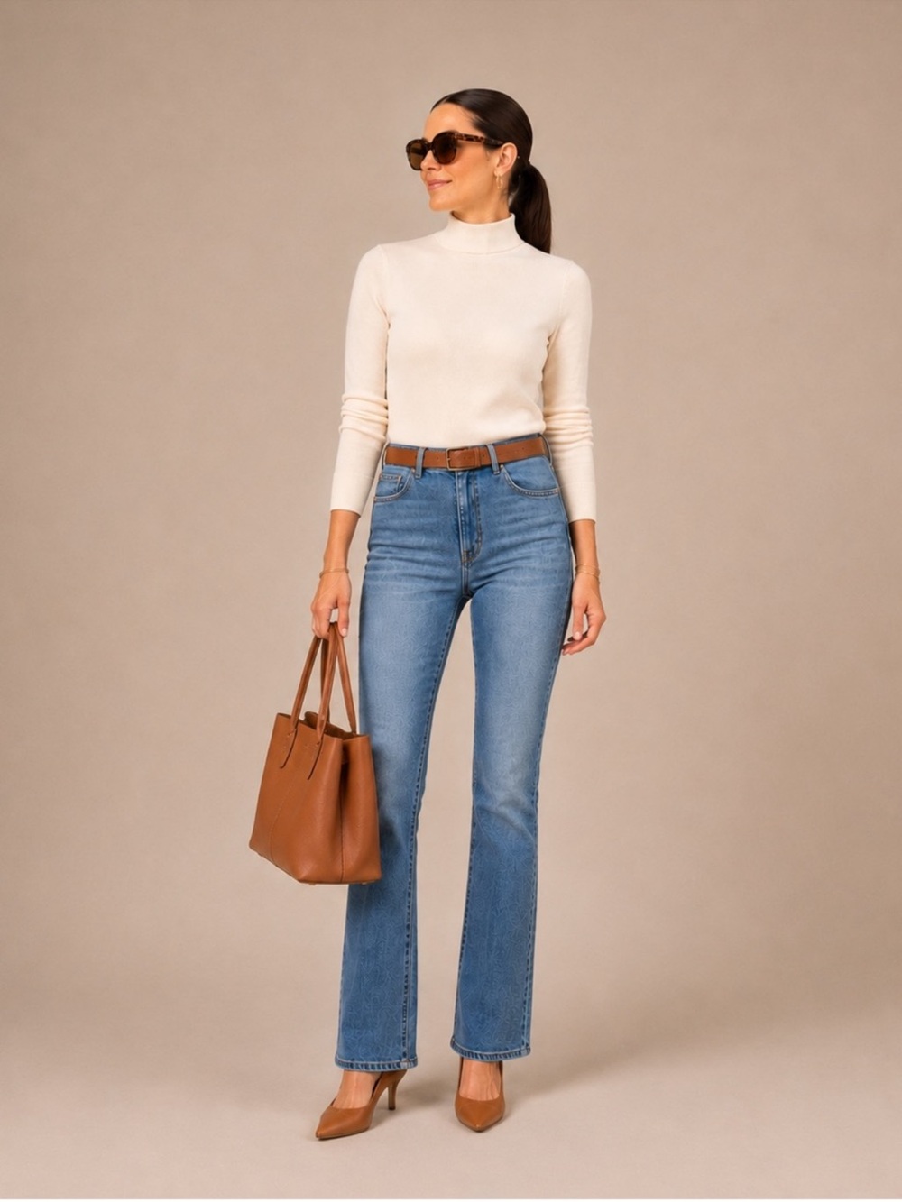 NEW Old Navy Extra High-Rise Baby Bootcut Jeans Medium Wash Size 4 Petite